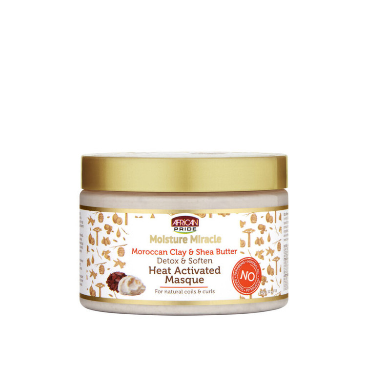 ماسک مو آفریکن پراید مدل Moroccan Clay & Shea Butter حجم 340 میلی لیتر