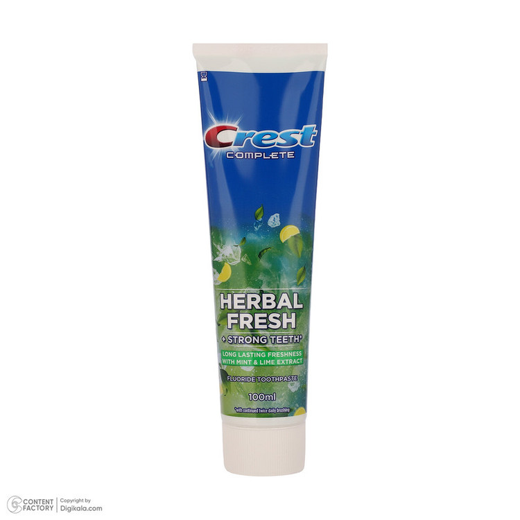 خمیر دندان کاهش دهنده پلاک دندان کرست مدل HERBAL FRESH حجم 100 میلیلیتر